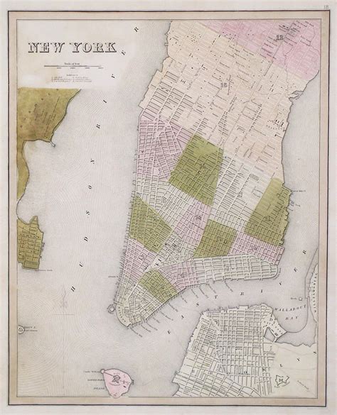 Attractive Plan Of Lower Manhattan Rare Antique Maps