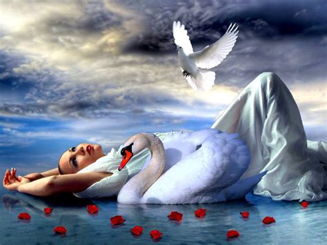 Fantasy Swan Lady And The Swan Wallpaper Background X Id Ethereal