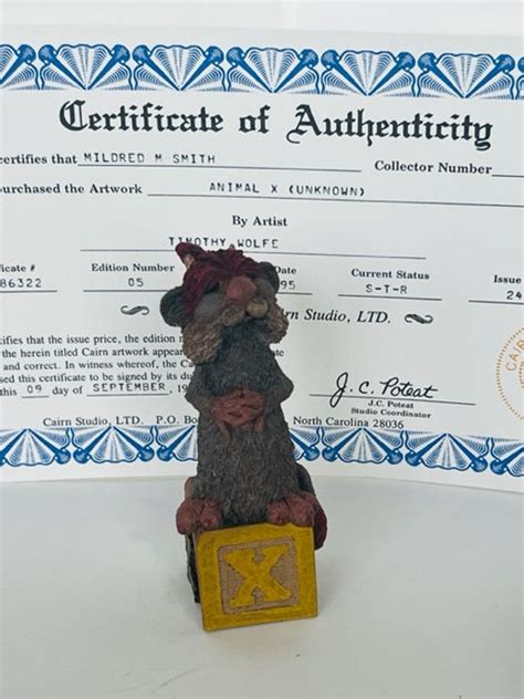 Tom Clark Gnome Alphabet Figurine Coa Signed Block Tim Wolfe X Etsy