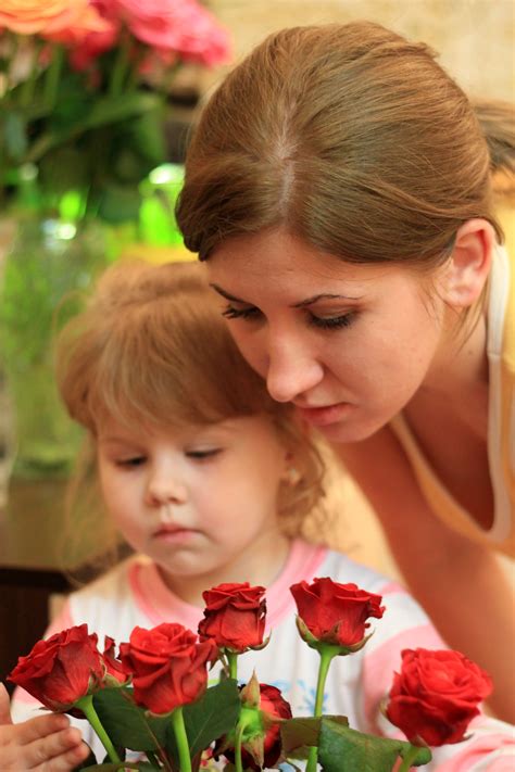 무료 이미지 사람 여자 꽃잎 빨간 로맨스 어린이 신부 엄마 꽃들 드레스 유아 딸 상호 작용 인물 사진