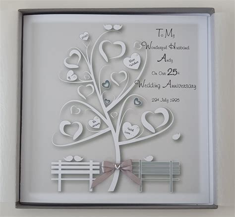Personalised Silver 25th Wedding Anniversary Card Husband Or Etsy Uk