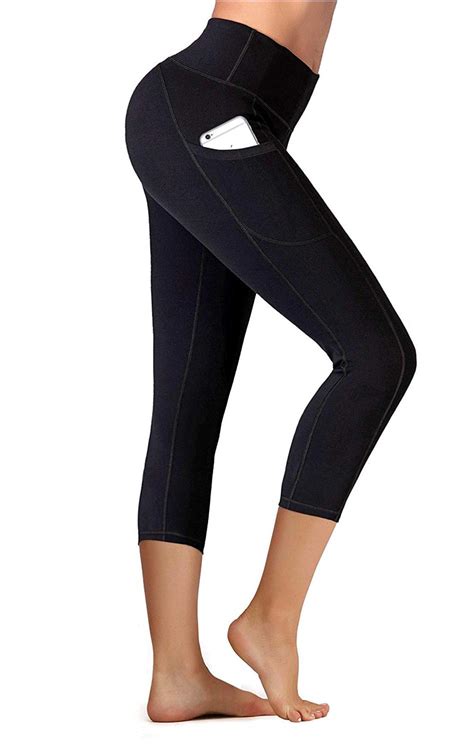 Iuga High Waist Yoga Pants With Pockets Tummy Black Capris Size X Large X4zj 651312149774 Ebay