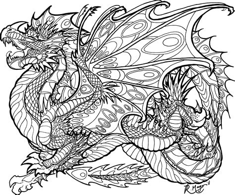 Dragon Coloring Pages For Adults Askworksheet