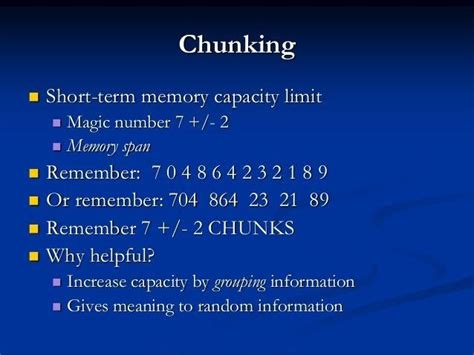 Chunking Memory