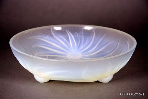 Etling Opalescent Glass Floral Bowl French Glass