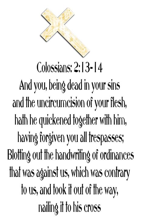 Colossians Sins Nailed To The Cross