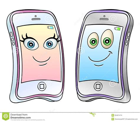 Cartoon Mobile Phones Stock Images Image 35421474