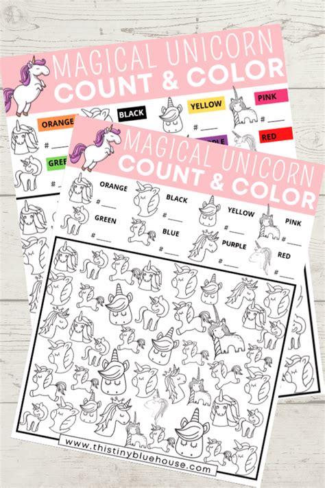 Free Printable Unicorn I Spy Count And Color Activity For Kids 2 Free