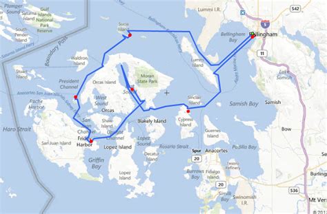 Suggested Itinerary And Map For A Boat Camping Cruise Sailing Trip To