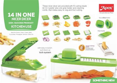 Plasticstainless Steel Green Apex Quick Nicer Dicer Chopper For