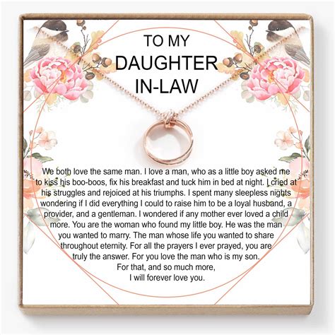 Best unique diy daughter in law gifts for her, birthday gift ideas for your daughter in law, anniversary gift ideas and christmas gifts for this inseparable rings necklace design symbolizes your forever bond to each other. Daughter In-Law Gift Necklace - DL04 - Happy Ava ...