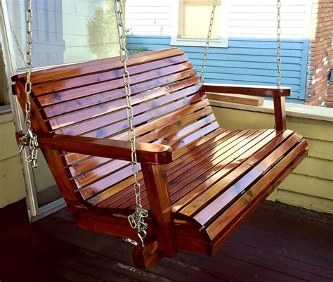 Red Aromatic Cedar Porch Swing Porch Swing Bench Swing Outdoor Decor
