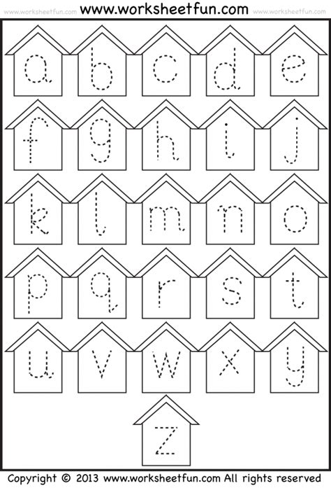 Small Letter Tracing Lowercase Worksheet Birdhouse Free