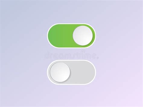 Vector Flat Icon On And Off Toggle Switch Button Stock Vector