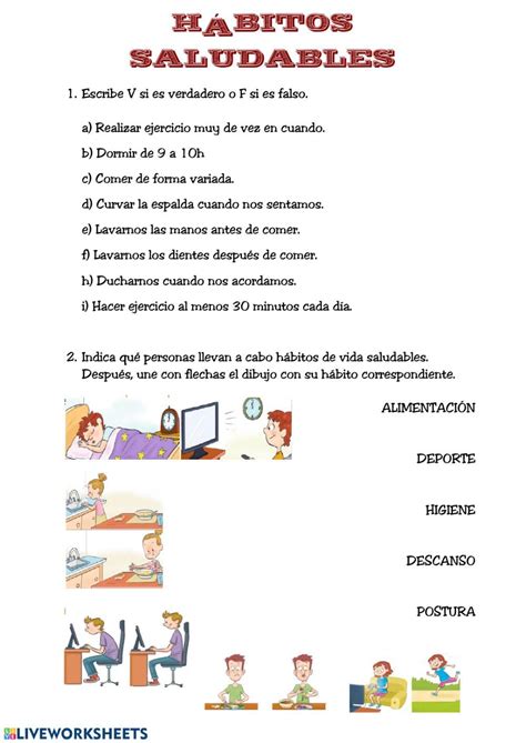 H Bitos Y Alimentaci N Saludable Worksheet Habitos De Higiene Habitos De Higiene Personal