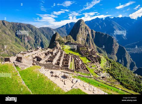 View Of The Lost Incan City Of Machu Picchu Near Cusco Peru Stock