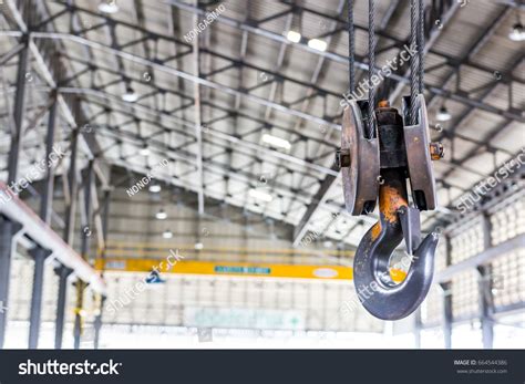 Close Crane Hook Overhead Crane Factory Foto Stok 664544386 Shutterstock
