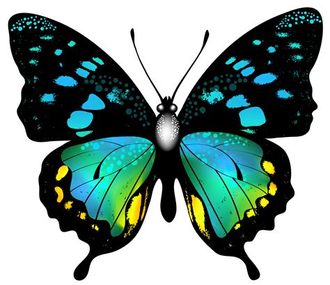 Blue Colorful Butterfly Png Clip Art Image Clipart Best