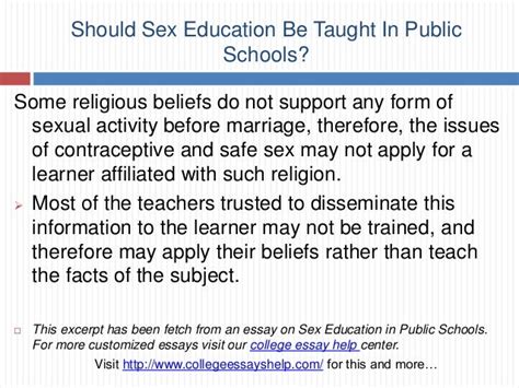 Should Sex Education Be Taught In Public Schools