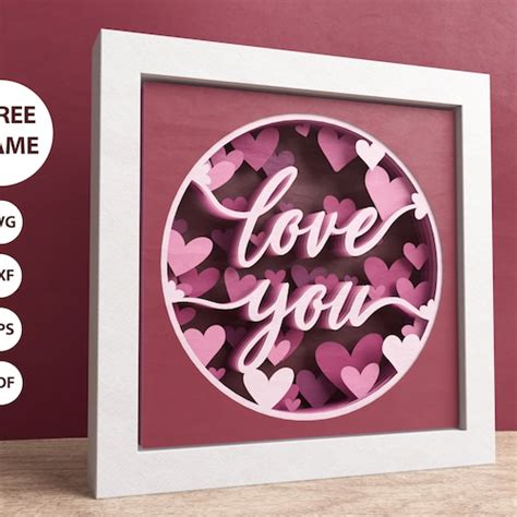 Heart Shadow Box SVG 3d Papercut SVG Valentine's Layered - Etsy Singapore