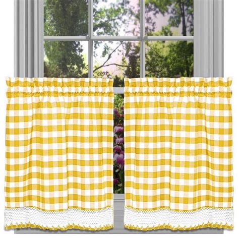 Traditional Elegance Buffalo Check Window Curtain Tier Pair 58x36