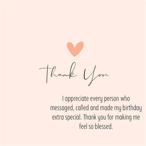 A Thank Card For Someone Who Has Passed Their Birthday Message To Her