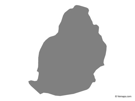 Grey Map Of Mauritius Free Vector Maps Mauritius Map Vector
