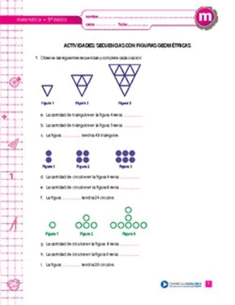 Secuencias Con Figuras Geométricas Curriculum Nacional Mineduc Chile
