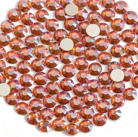 beadsland 1440 pieces flat back crystal rhinestones round gems amber ss3 1 2 1 4mm amazon ca