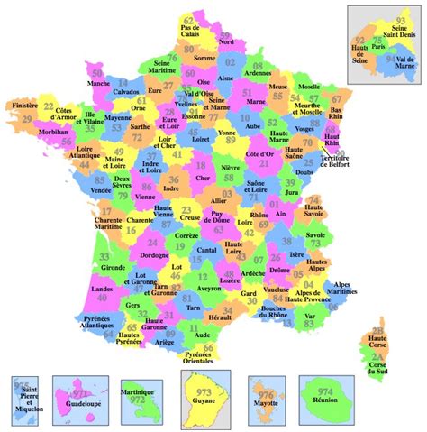 Carte 101 Départements Français Voyage Carte Plan