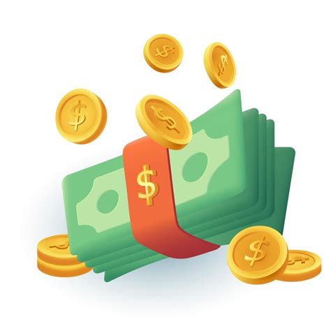 Free Vector Stack Of Money And Gold Coins 3d Cartoon Style Icon