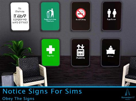Mod The Sims Notice Signs For Sims Base Game