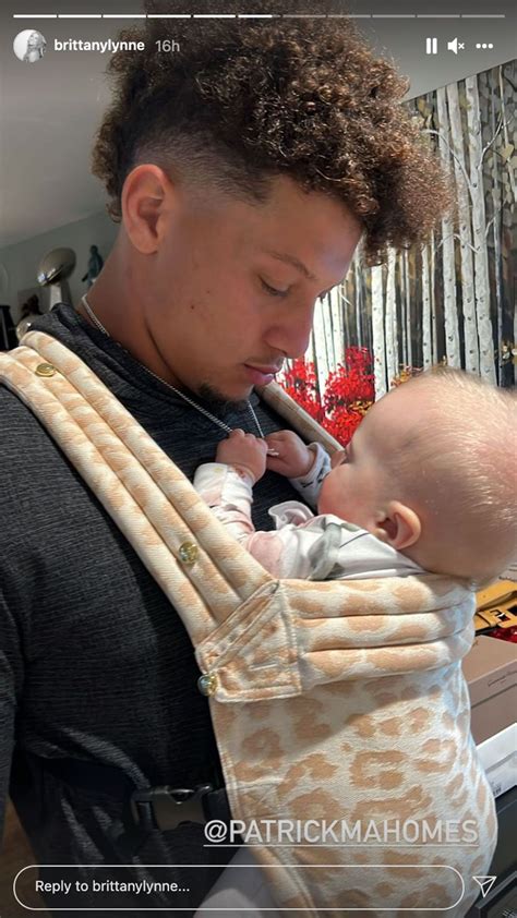 Patrick Mahomes Holds Daughter Sterling In Stylish Baby Carrier Photo