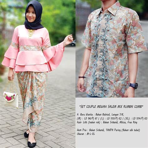 Toko baju batik modern custom on instagram: Jual batik couple - kebaya couple - blouse couple - kain ...