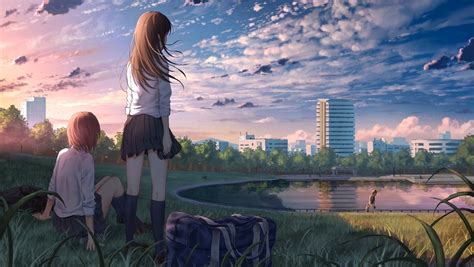 1360x768 Anime Girl In School Uniform Laptop Hd Hd 4k Wallpapers
