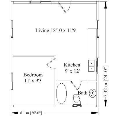 Building a cabin yourself is much more economical than buying a prefab storage shed. Floor plan for 20 x 24 cabin kit | Cabin | Pinterest ...