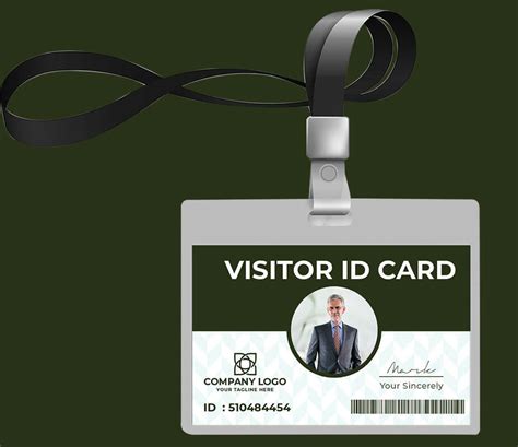 Visitor Guest Id Card Template Photoshop Room