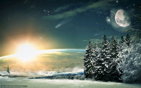 Beautiful Winter Moon Wallpapers Top Free Beautiful Winter Moon