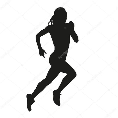 Woman Running Silhouette