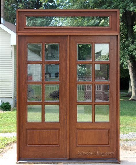 Exterior Double Doors Solid Mahogany Wood Double Doors