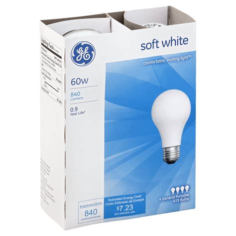 Ge Light Bulbs Soft White 60 Watts 4 Ct Shipt