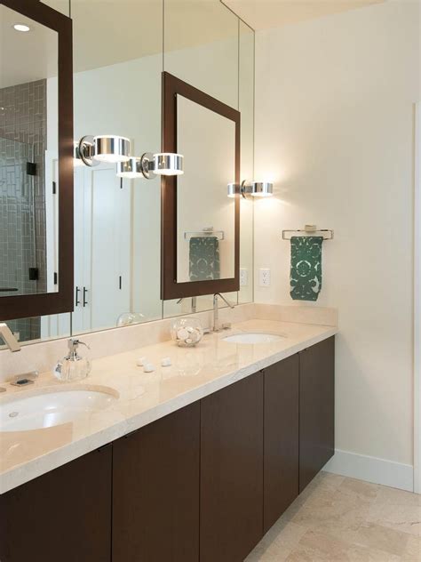 Contemporary Double Vanity And Mirrors Bathroom Mirror Design