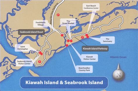 Kiawah And Seabrook Islands Sc Area Map