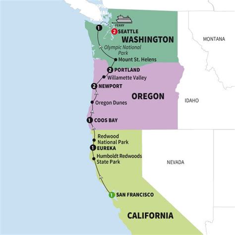 Image Result For Map California Oregon Washington National Parks