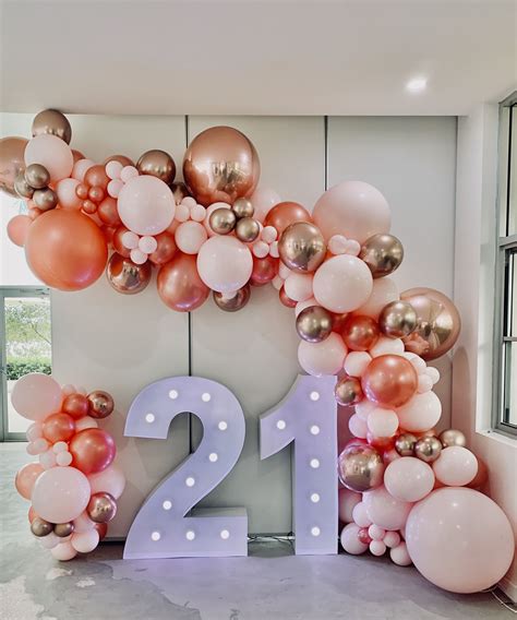 21st Birthday Rose Gold And Pale Pink 21st Party Decorations 21st