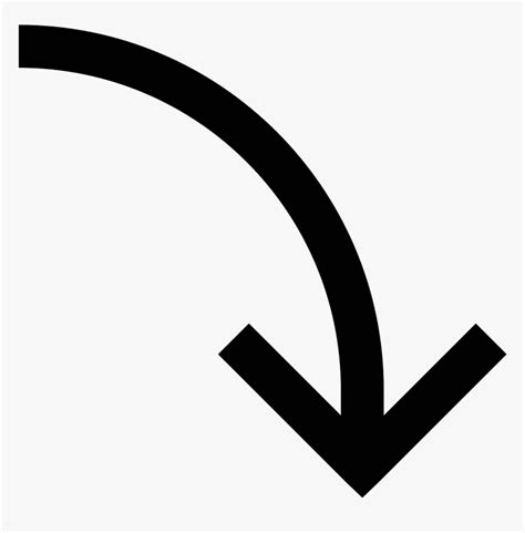 Downward Arrow Icon Arrow Symbol Bending Down Hd Png Download Kindpng