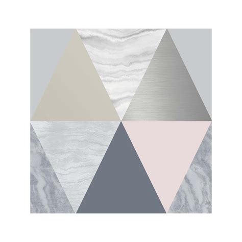 Fresco Harlequin Navy Pink Large Scale Geo Triangle Marble