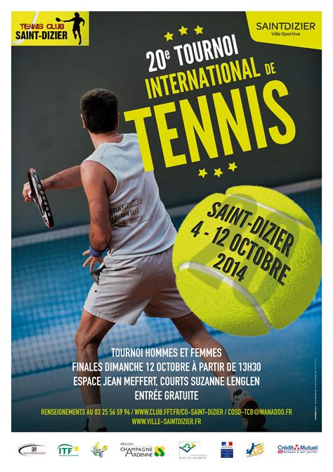 Affiche Du 20e Tournoi International De Tennis De Saint Dizier Du 4 Au