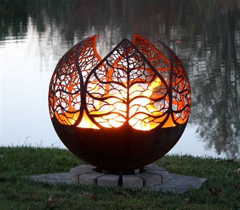 Autumn Sunset Leaf Fire Pit Sphere The Fire Pit Gallery