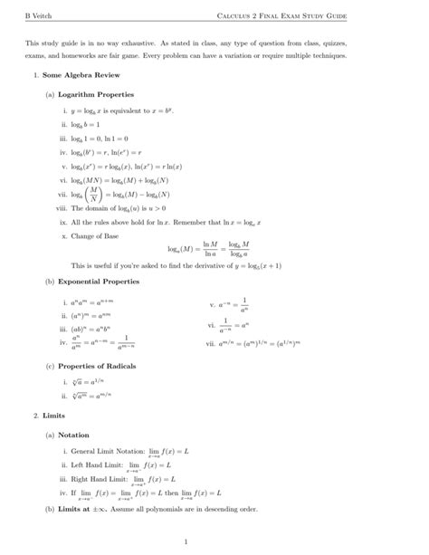 Calculus 2 Final Exam Study Guide Hot Sex Picture